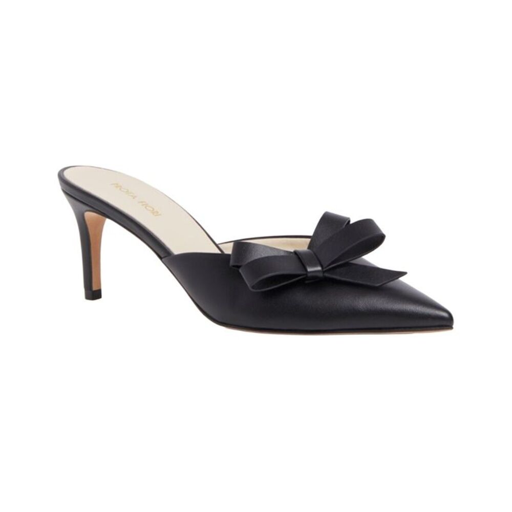 Prota Fiori Ortensia Apple Leather Mule, Black